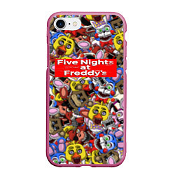 Чехол iPhone 7/8 матовый Five Nights at Freddys все персонажы хоррора