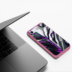 Чехол iPhone 7/8 матовый Броня адская и райская фиолетовая, цвет: 3D-малиновый — фото 2