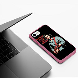 Чехол iPhone 7/8 матовый Че Гевара с гитарой, цвет: 3D-малиновый — фото 2