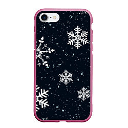 Чехол iPhone 7/8 матовый Снежная радость, цвет: 3D-малиновый