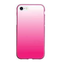 Чехол iPhone 7/8 матовый Бело-розовый градиент, цвет: 3D-малиновый