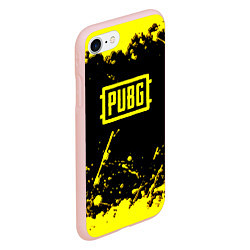 Чехол iPhone 7/8 матовый PUBG online yellow, цвет: 3D-светло-розовый — фото 2