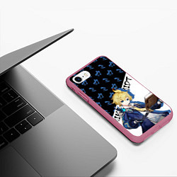 Чехол iPhone 7/8 матовый Мика Шмидт - Геншин Импакт, цвет: 3D-малиновый — фото 2