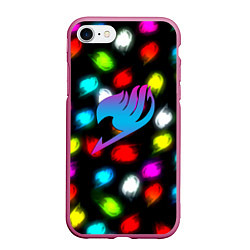 Чехол iPhone 7/8 матовый Fairy Tail неоновые лого