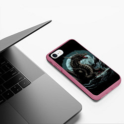 Чехол iPhone 7/8 матовый Дракон зимних ночей, цвет: 3D-малиновый — фото 2