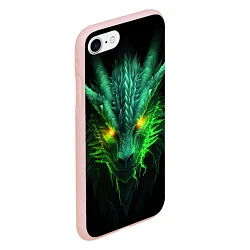 Чехол iPhone 7/8 матовый Светящийся зеленый дракон 2024, цвет: 3D-светло-розовый — фото 2