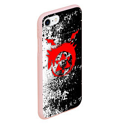 Чехол iPhone 7/8 матовый Знак уроборос - черно-белый, цвет: 3D-светло-розовый — фото 2