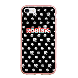 Чехол iPhone 7/8 матовый Roblox pattern game, цвет: 3D-светло-розовый