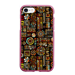 Чехол iPhone 7/8 матовый Африканский этнический орнамент, цвет: 3D-малиновый