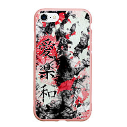 Чехол iPhone 7/8 матовый Японский стиль иероглифы