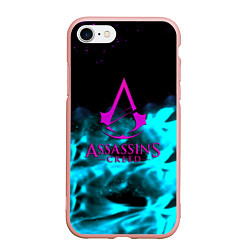 Чехол iPhone 7/8 матовый Assassins Creed flame neon