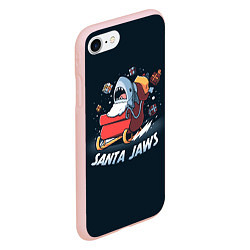 Чехол iPhone 7/8 матовый Santa Jaws, цвет: 3D-светло-розовый — фото 2