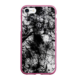 Чехол iPhone 7/8 матовый Белый камуфляж, цвет: 3D-малиновый