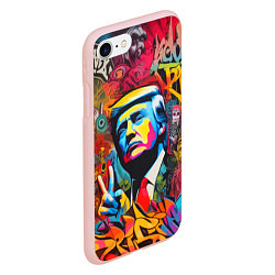 Чехол iPhone 7/8 матовый Дональд Трамп - граффити - нейросеть, цвет: 3D-светло-розовый — фото 2