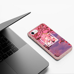 Чехол iPhone 7/8 матовый Яэ Мико жрица, цвет: 3D-светло-розовый — фото 2