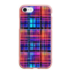 Чехол iPhone 7/8 матовый Неоновый паттерн, цвет: 3D-светло-розовый