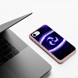 Чехол iPhone 7/8 матовый Genshin Impact Raiden sign, цвет: 3D-светло-розовый — фото 2