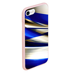 Чехол iPhone 7/8 матовый Blue white abstract, цвет: 3D-светло-розовый — фото 2
