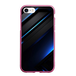 Чехол iPhone 7/8 матовый Вихрь синего, цвет: 3D-малиновый