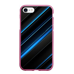 Чехол iPhone 7/8 матовый Синий узор абстракции, цвет: 3D-малиновый