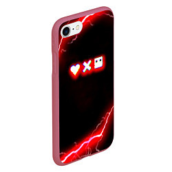 Чехол iPhone 7/8 матовый Love death robots storm, цвет: 3D-малиновый — фото 2