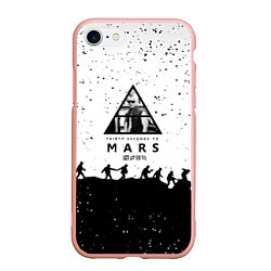 Чехол iPhone 7/8 матовый Thirty seconds to mars Jared Leto music, цвет: 3D-светло-розовый