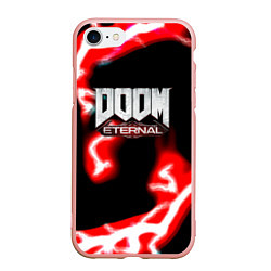 Чехол iPhone 7/8 матовый Doom eternal storm, цвет: 3D-светло-розовый