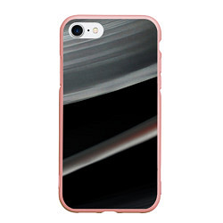 Чехол iPhone 7/8 матовый Black grey abstract, цвет: 3D-светло-розовый