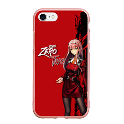 Чехол iPhone 7/8 матовый Darling in the Franxx 002, цвет: 3D-светло-розовый