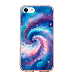 Чехол iPhone 7/8 матовый Галактический тай-дай, цвет: 3D-светло-розовый