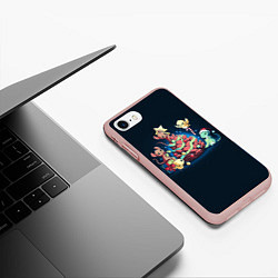 Чехол iPhone 7/8 матовый Миниатюрное рождество, цвет: 3D-светло-розовый — фото 2