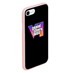 Чехол iPhone 7/8 матовый Gta 6 logo, цвет: 3D-светло-розовый — фото 2