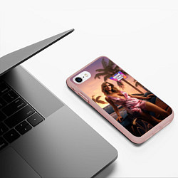 Чехол iPhone 7/8 матовый GTA 6 girl, цвет: 3D-светло-розовый — фото 2