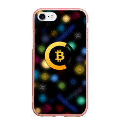 Чехол iPhone 7/8 матовый Bitcoin logo criptomoney