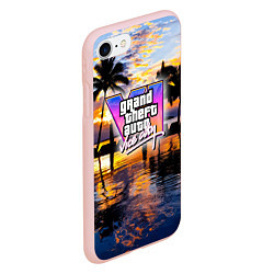 Чехол iPhone 7/8 матовый Grand theft auto 6 vice city, цвет: 3D-светло-розовый — фото 2