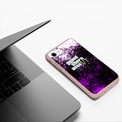 Чехол iPhone 7/8 матовый Grand Theft Auto 6 vice city, цвет: 3D-светло-розовый — фото 2