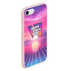 Чехол iPhone 7/8 матовый GTA 6 Vaporwave, цвет: 3D-светло-розовый — фото 2