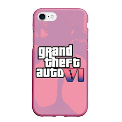 Чехол iPhone 7/8 матовый GTA 6 pink