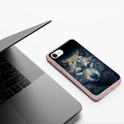 Чехол iPhone 7/8 матовый Fantasy wolf, цвет: 3D-светло-розовый — фото 2