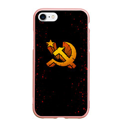 Чехол iPhone 7/8 матовый Серп и молот СССР краски