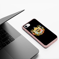 Чехол iPhone 7/8 матовый Россия герб славянский, цвет: 3D-светло-розовый — фото 2