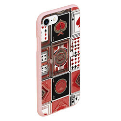 Чехол iPhone 7/8 матовый Покерный гений, цвет: 3D-светло-розовый — фото 2