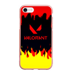 Чехол iPhone 7/8 матовый Valorant flame texture games, цвет: 3D-светло-розовый