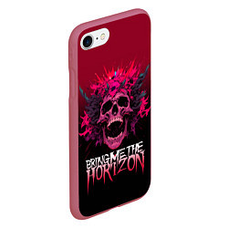 Чехол iPhone 7/8 матовый Bring Me the Horizon - rock band, цвет: 3D-малиновый — фото 2