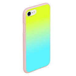 Чехол iPhone 7/8 матовый Ярко-зеленый и бирюзовый градиент, цвет: 3D-светло-розовый — фото 2