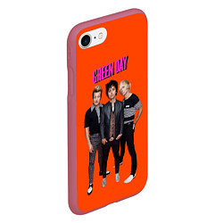 Чехол iPhone 7/8 матовый Green Day trio, цвет: 3D-малиновый — фото 2