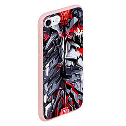 Чехол iPhone 7/8 матовый Адская красная броня, цвет: 3D-светло-розовый — фото 2