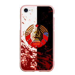 Чехол iPhone 7/8 матовый СССР гранжевые краски прошлого