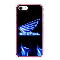 Чехол iPhone 7/8 матовый Honda neon, цвет: 3D-малиновый