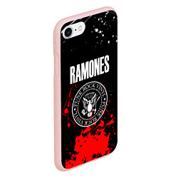 Чехол iPhone 7/8 матовый Ramones краски метал группа, цвет: 3D-светло-розовый — фото 2